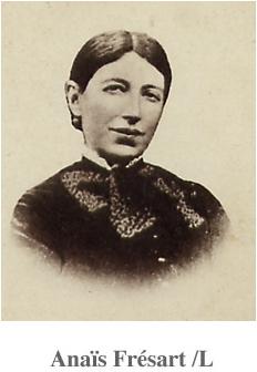 AnaisFresart.jpg - Anaïs, Mélanie, Emilie Frésart, épouse de Louis Sepulchre, branche brune "Louis". photo vers 1870.