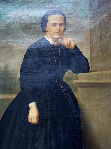 VictoirePaquet1.jpg - Marie, Philippine, "Victoire" Paquet, épouse de François, Joseph Sepulchre, branche orange "François". Tableau vers 1850.